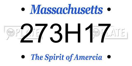 273H17 Massachusetts License Plate