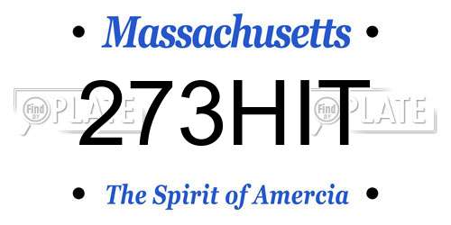 273HIT Massachusetts License Plate