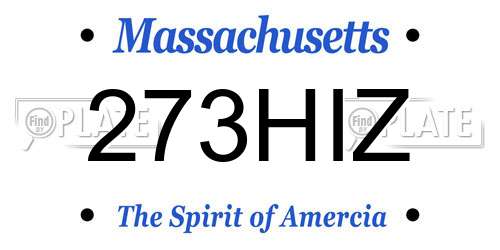 273HIZ Massachusetts License Plate