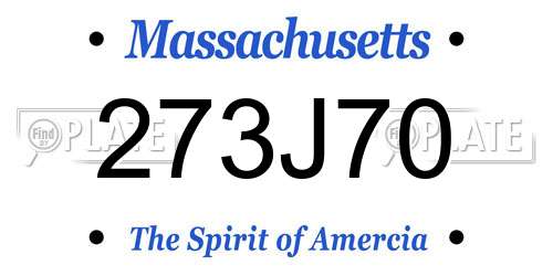 273J70 Massachusetts License Plate