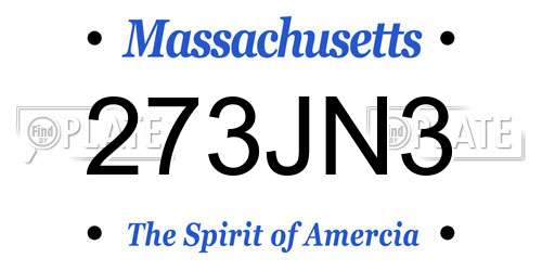 273JN3 Massachusetts License Plate