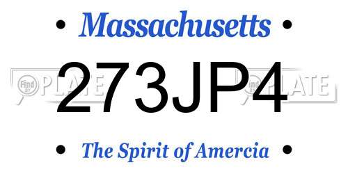 273JP4 Massachusetts License Plate