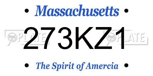273KZ1 Massachusetts License Plate