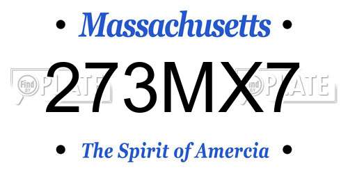 273MX7 Massachusetts License Plate