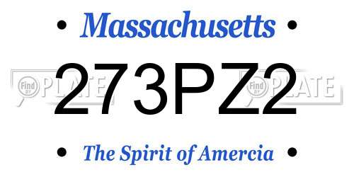 273PZ2 Massachusetts License Plate