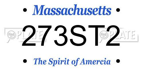 273ST2 Massachusetts License Plate