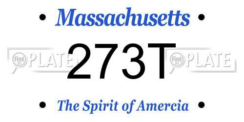 273T Massachusetts License Plate