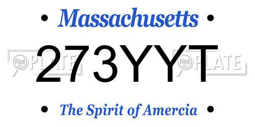 273YYT Massachusetts License Plate