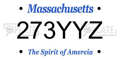 273YYZ Massachusetts License Plate