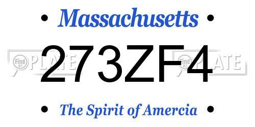 273ZF4 Massachusetts License Plate