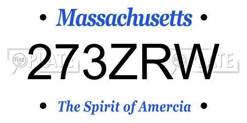 273ZRW Massachusetts License Plate