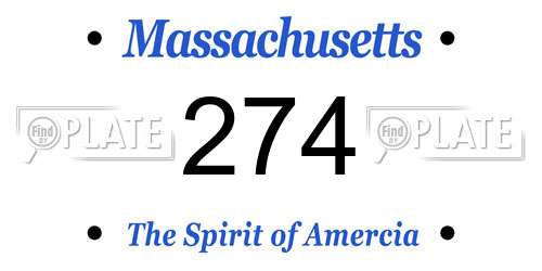 274 Massachusetts License Plate