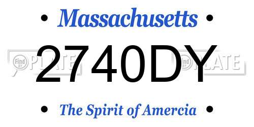 2740DY Massachusetts License Plate