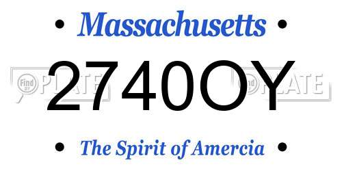 2740OY Massachusetts License Plate