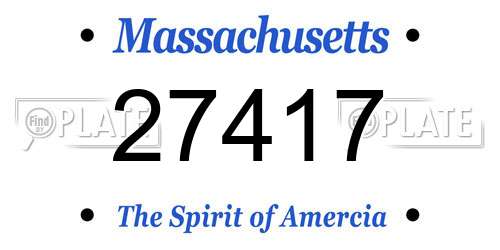 27417 Massachusetts License Plate