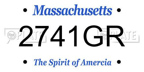 2741GR Massachusetts License Plate