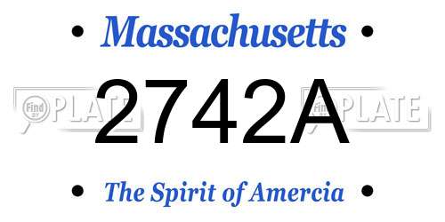 2742A Massachusetts License Plate
