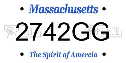 2742GG Massachusetts License Plate
