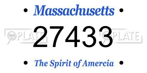 27433 Massachusetts License Plate