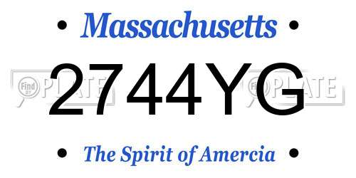 2744YG Massachusetts License Plate