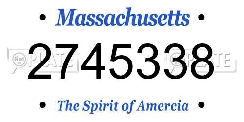 2745338 Massachusetts License Plate