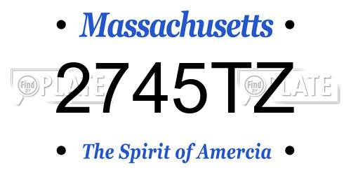2745TZ Massachusetts License Plate
