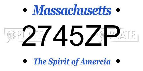 2745ZP Massachusetts License Plate