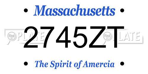 2745ZT Massachusetts License Plate