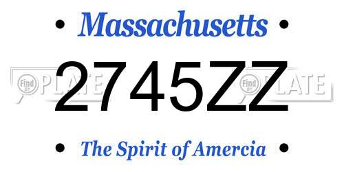 2745ZZ Massachusetts License Plate