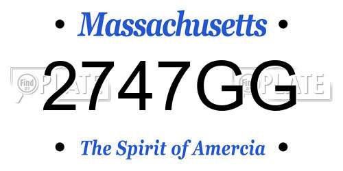 2747GG Massachusetts License Plate