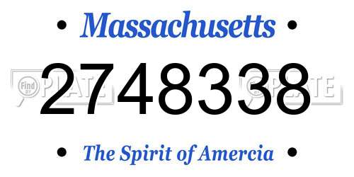 2748338 Massachusetts License Plate