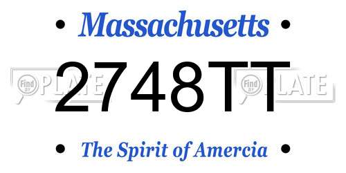 2748TT Massachusetts License Plate