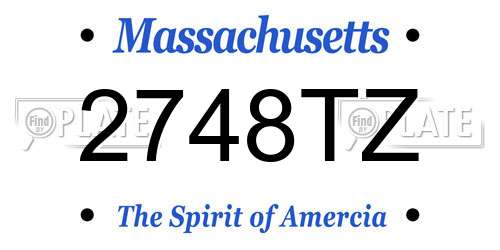2748TZ Massachusetts License Plate