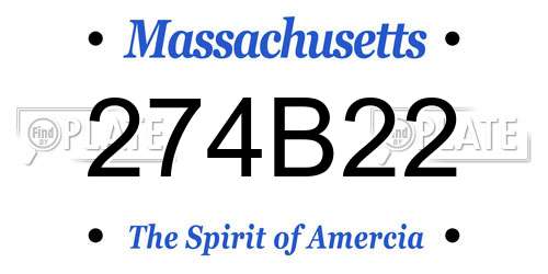 274B22 Massachusetts License Plate