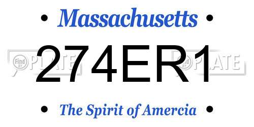 274ER1 Massachusetts License Plate