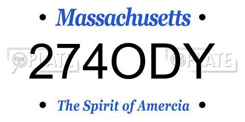 274ODY Massachusetts License Plate