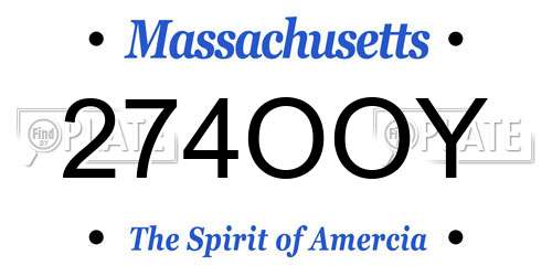274OOY Massachusetts License Plate