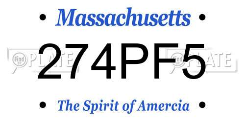 274PF5 Massachusetts License Plate