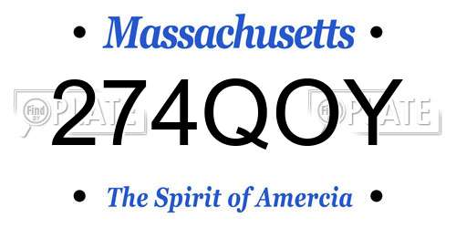 274QOY Massachusetts License Plate