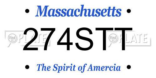 274STT Massachusetts License Plate