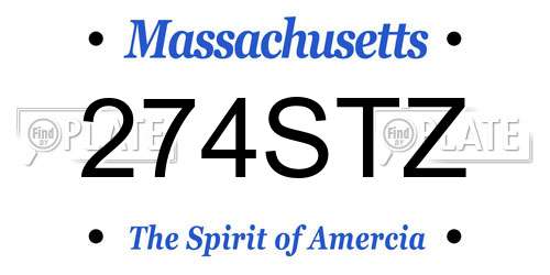 274STZ Massachusetts License Plate