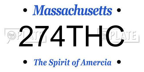 274THC Massachusetts License Plate