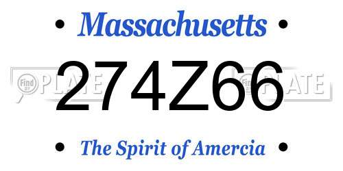 274Z66 Massachusetts License Plate