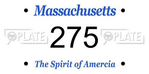 275 Massachusetts License Plate
