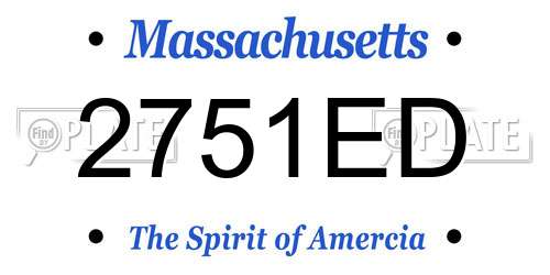 2751ED Massachusetts License Plate