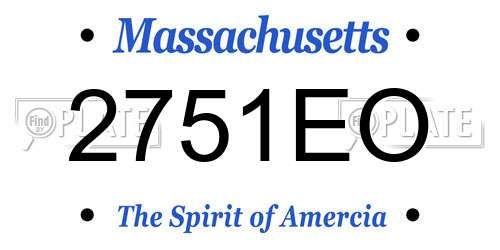 2751EO Massachusetts License Plate
