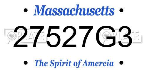 27527G3 Massachusetts License Plate