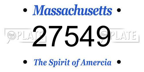 27549 Massachusetts License Plate
