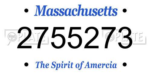 2755273 Massachusetts License Plate