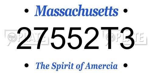 27552T3 Massachusetts License Plate